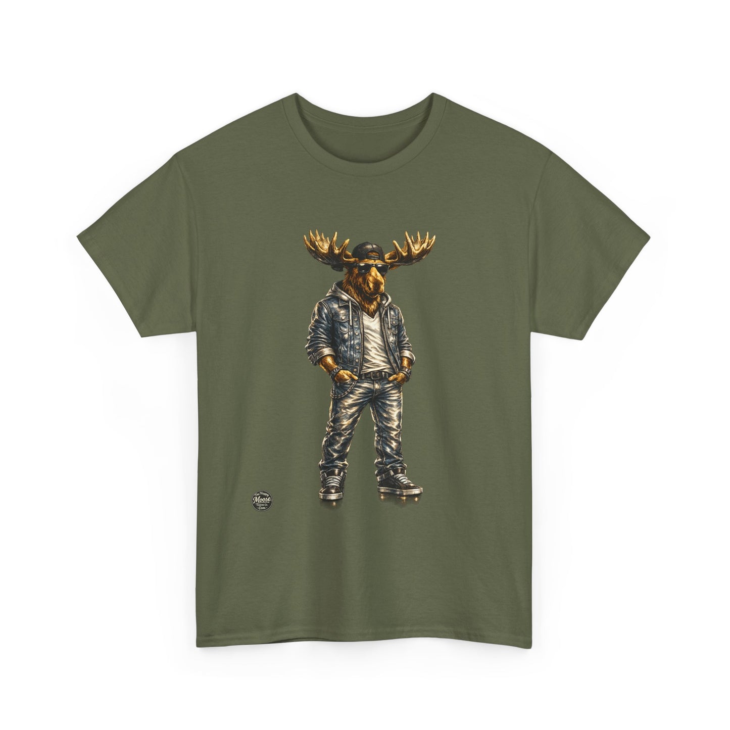 Rustic Urban Moose Graphic Tee — Outdoorsy Moose Illustration T-Shirt