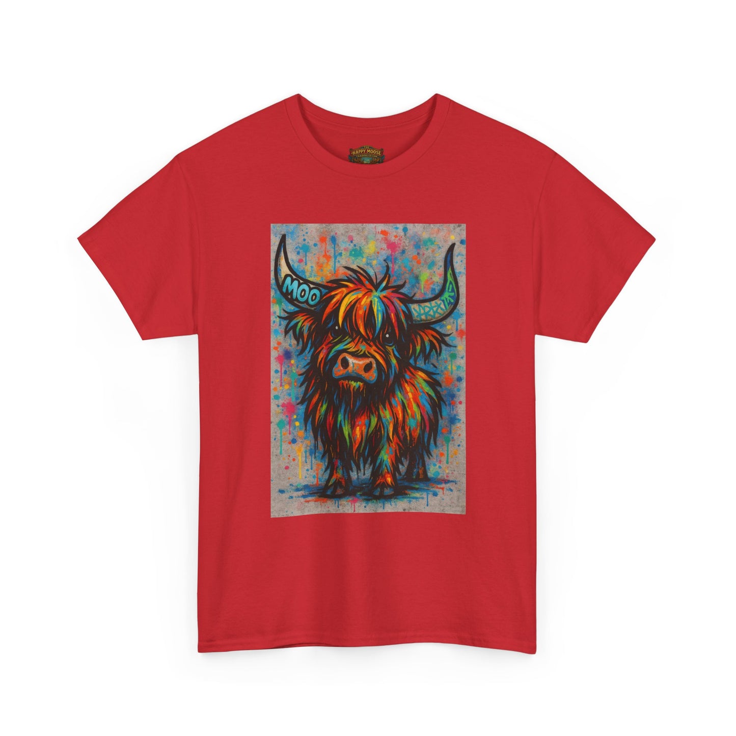 Psychedelic Highland Cow T-Shirt | Retro Rainbow Cow Art 8
