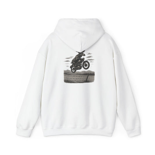Great Moose Escape Hoodie - Vintage Biker Graphic Sweatshirt