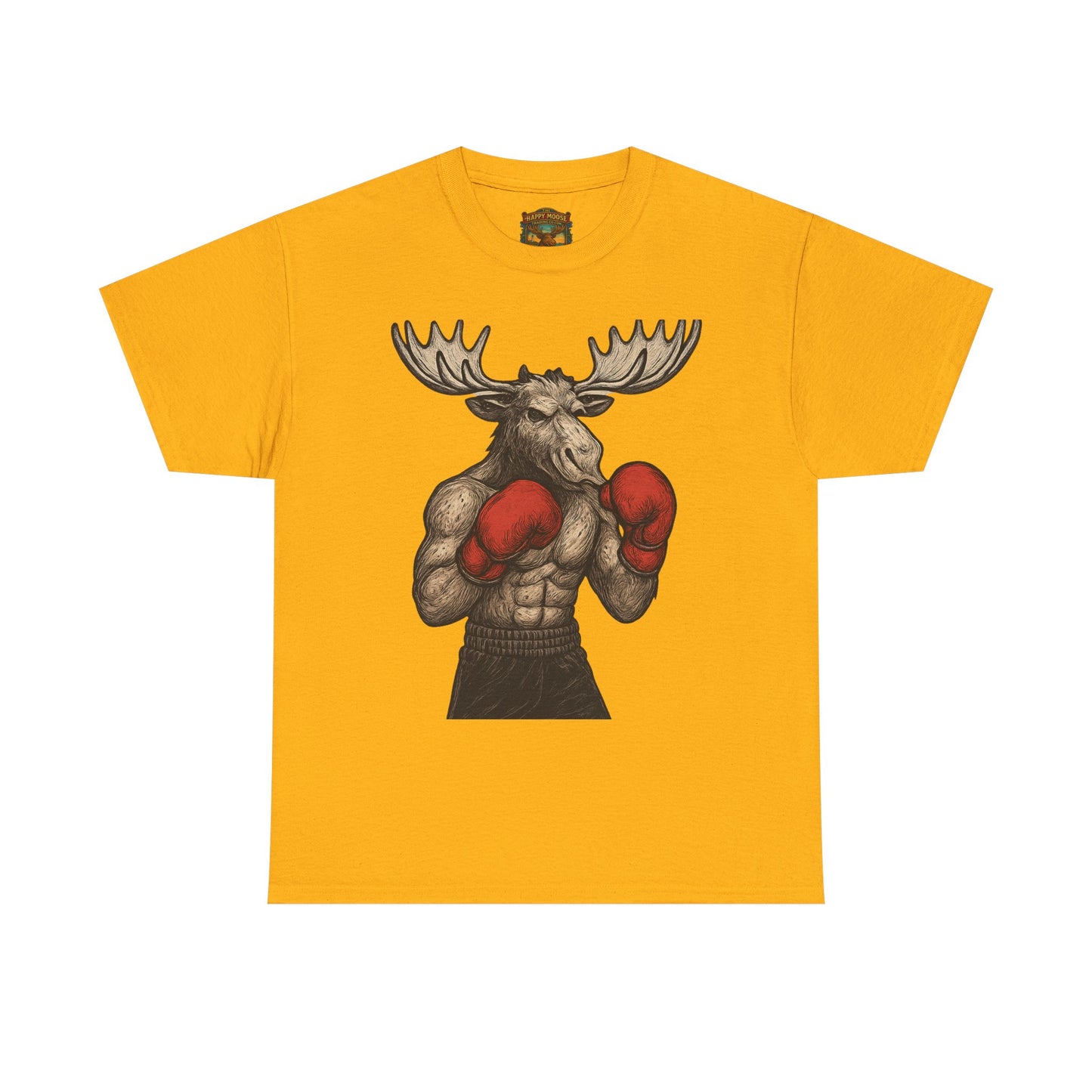 Boxing Moose T‑Shirt — Funny Wildlife Gym Tee for Men & Women