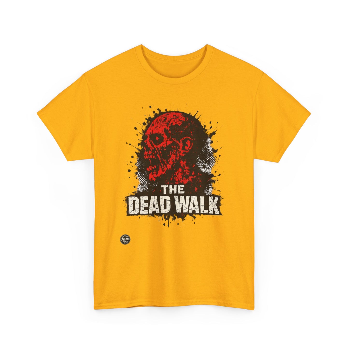 The Dead Walk Horror T-Shirt — Red Zombie Skull Graphic Tee