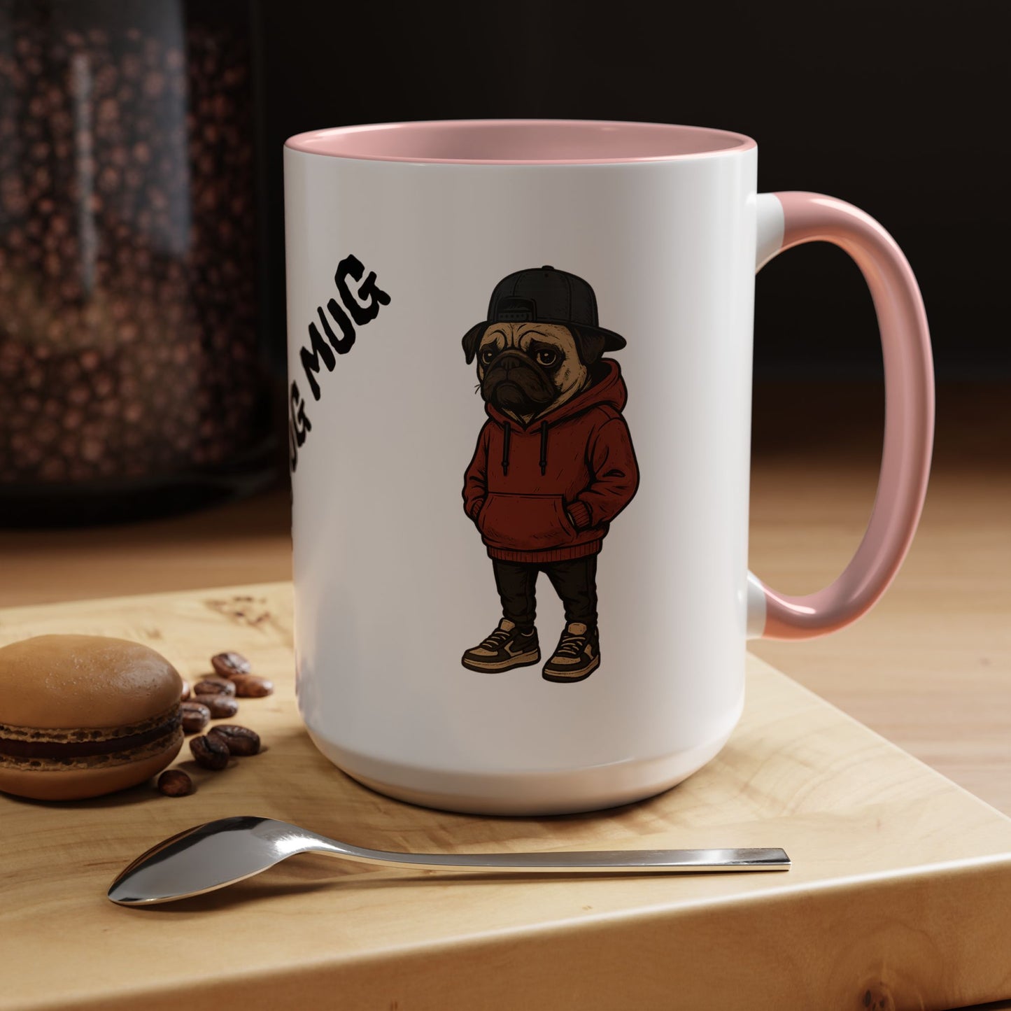 The Pug Mug Accent Coffee Mug — Cute Pug Cartoon Gift (11/15oz)