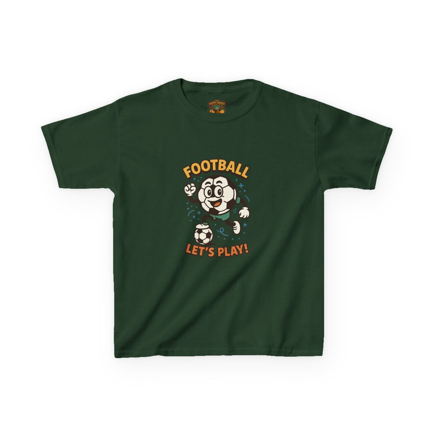 Kids Football Tee — "Football Let's Play" Retro Cartoon Soccer Shirt