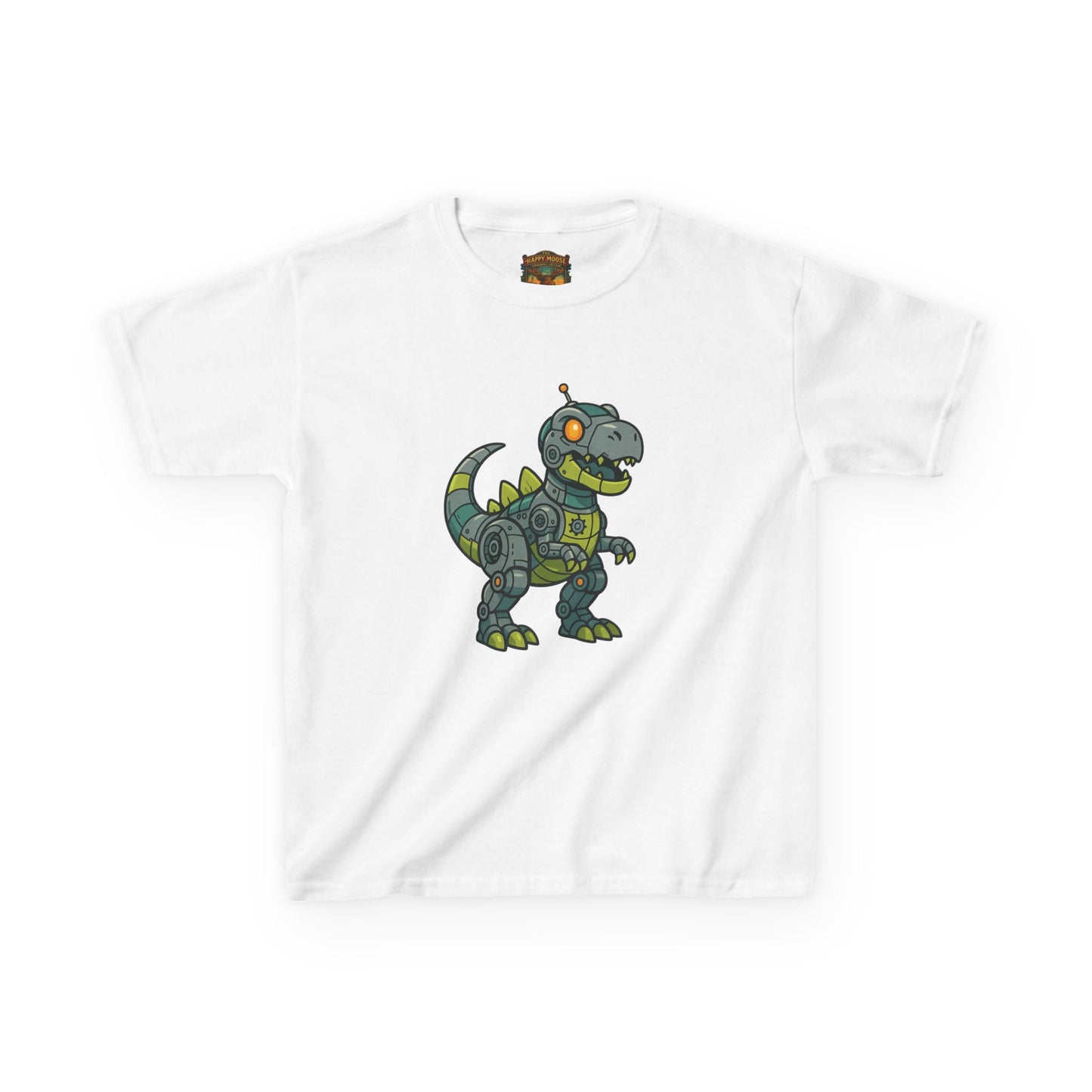Kids Robot Dinosaur T‑Shirt — Cute Mech T‑Rex Graphic Tee for Boys & Girls