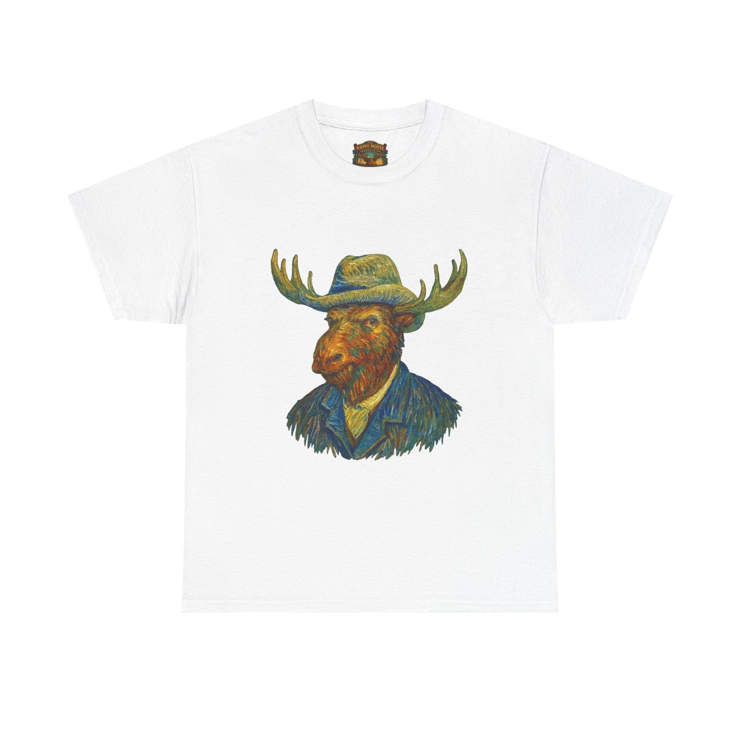 Moose Gogh Self-portrait with Straw Hat |  Art Tee