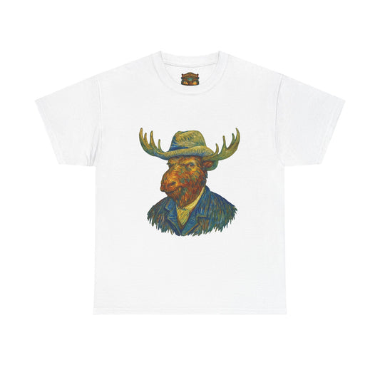 Moose Gogh Self-portrait with Straw Hat |  Art Tee