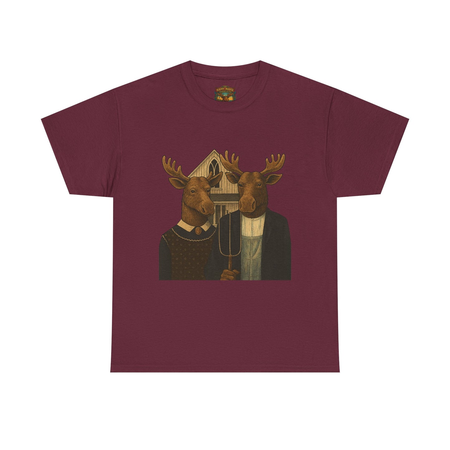 Moose Portrait T-Shirt — Vintage Animal Couple Graphic Tee