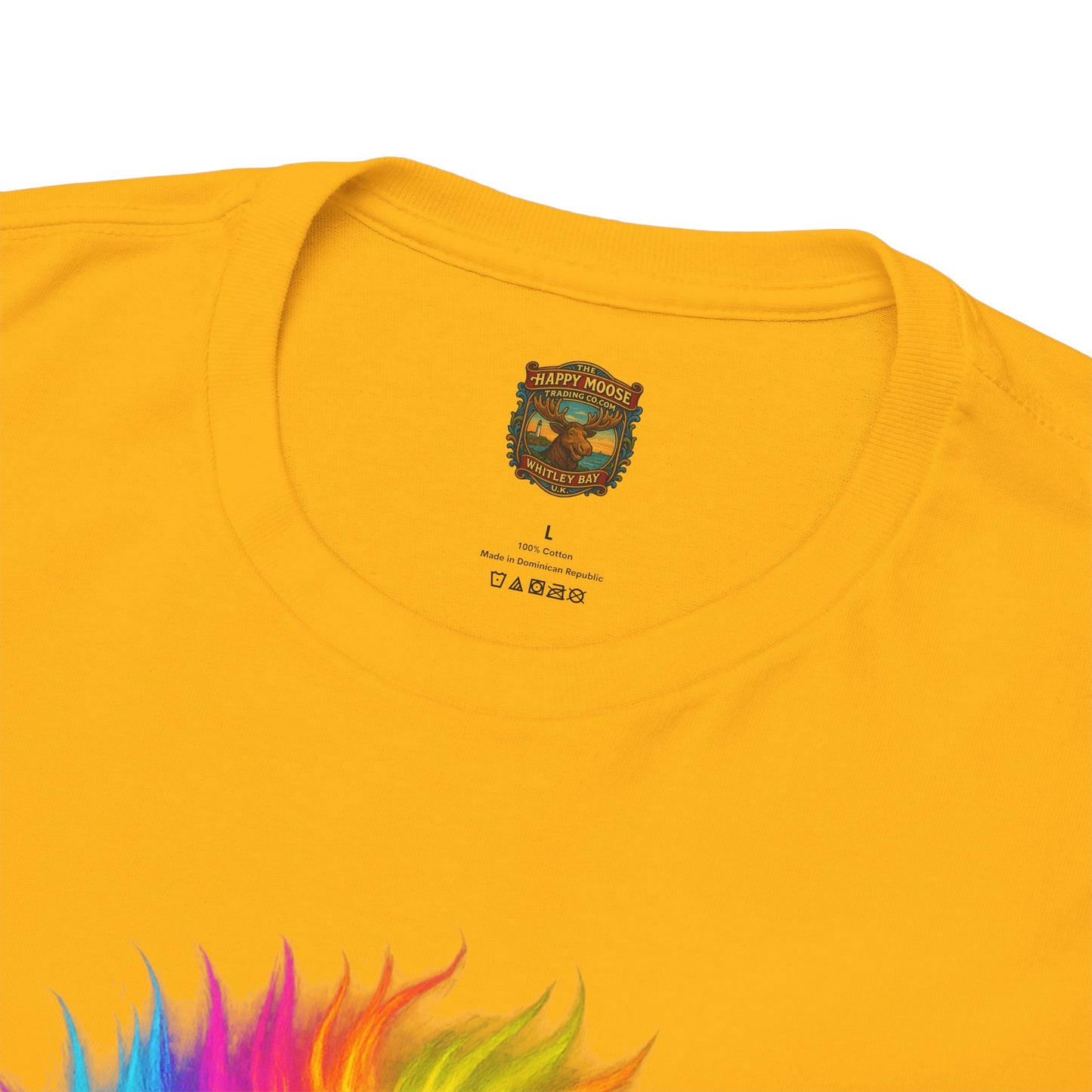 Rainbow Highland Cow T-Shirt — Colourful Neon Graphic Tee