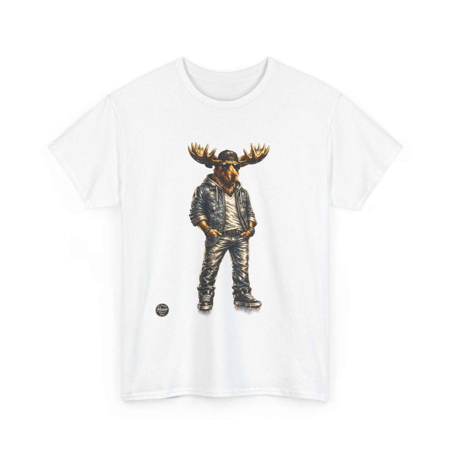 Rustic Urban Moose Graphic Tee — Outdoorsy Moose Illustration T-Shirt