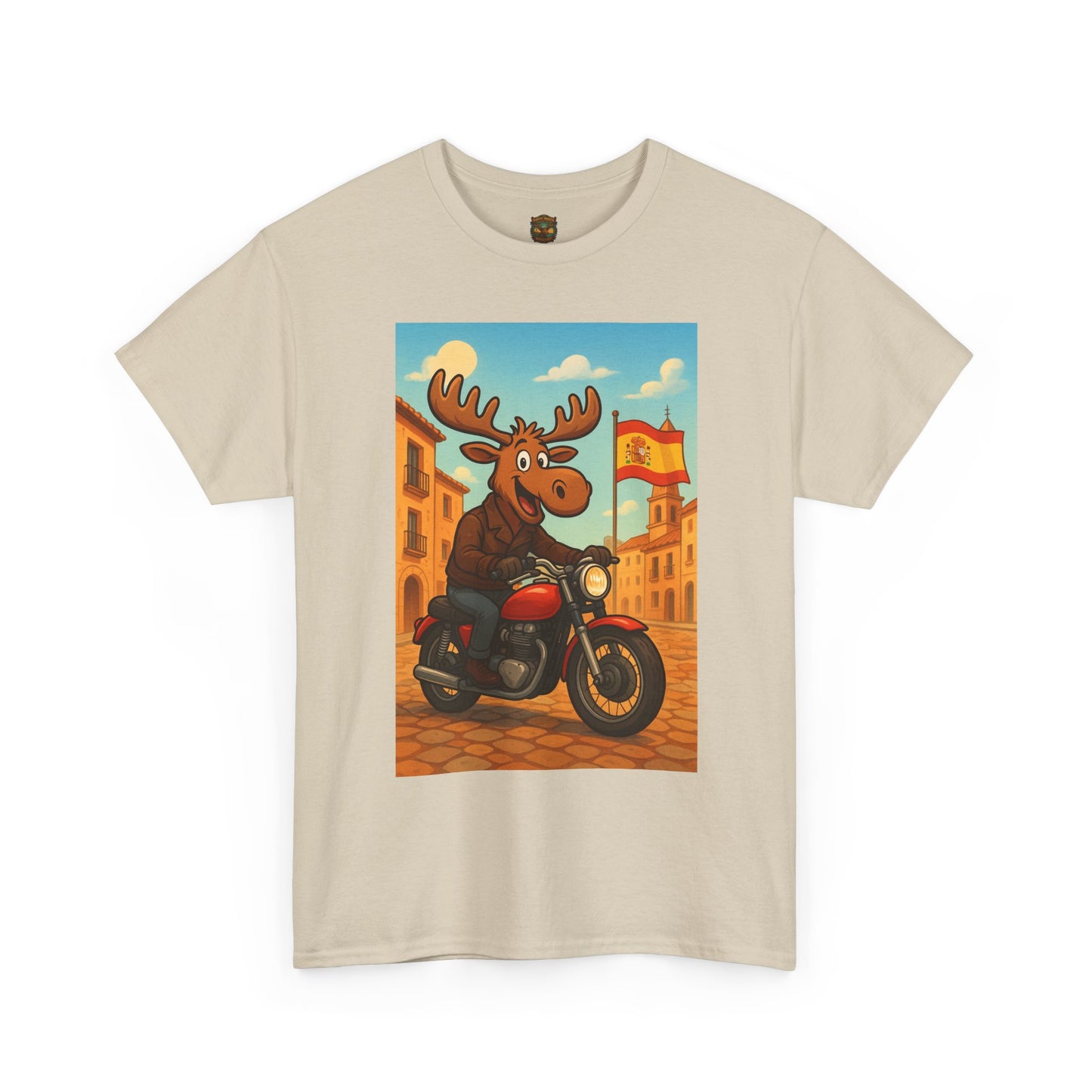 Happy Moose on a Motorcycle T-Shirt | Vintage Biker Animal Tee