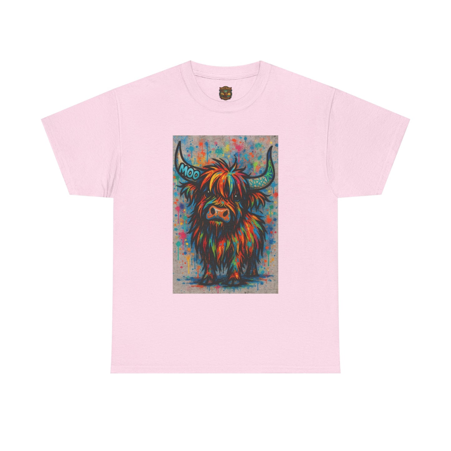 Psychedelic Highland Cow T-Shirt | Retro Rainbow Cow Art 8
