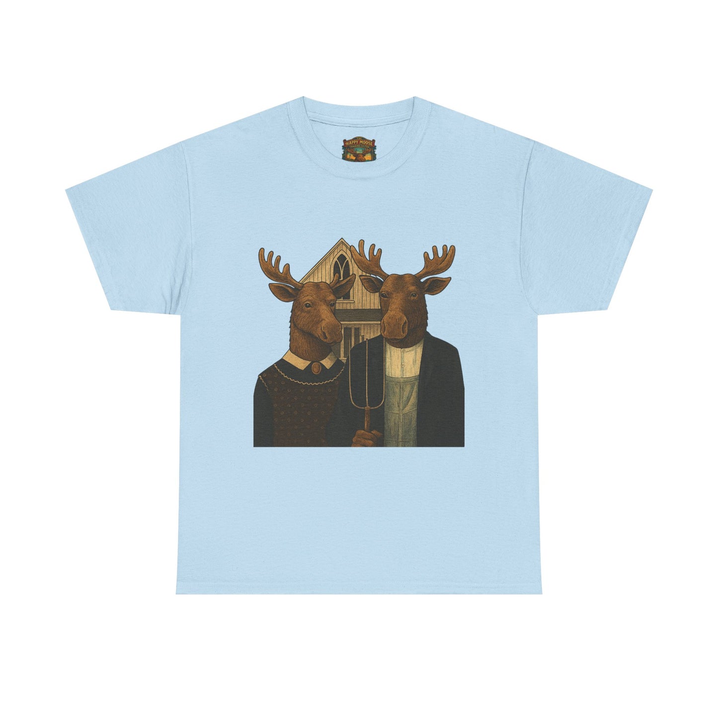 Moose Portrait T-Shirt — Vintage Animal Couple Graphic Tee