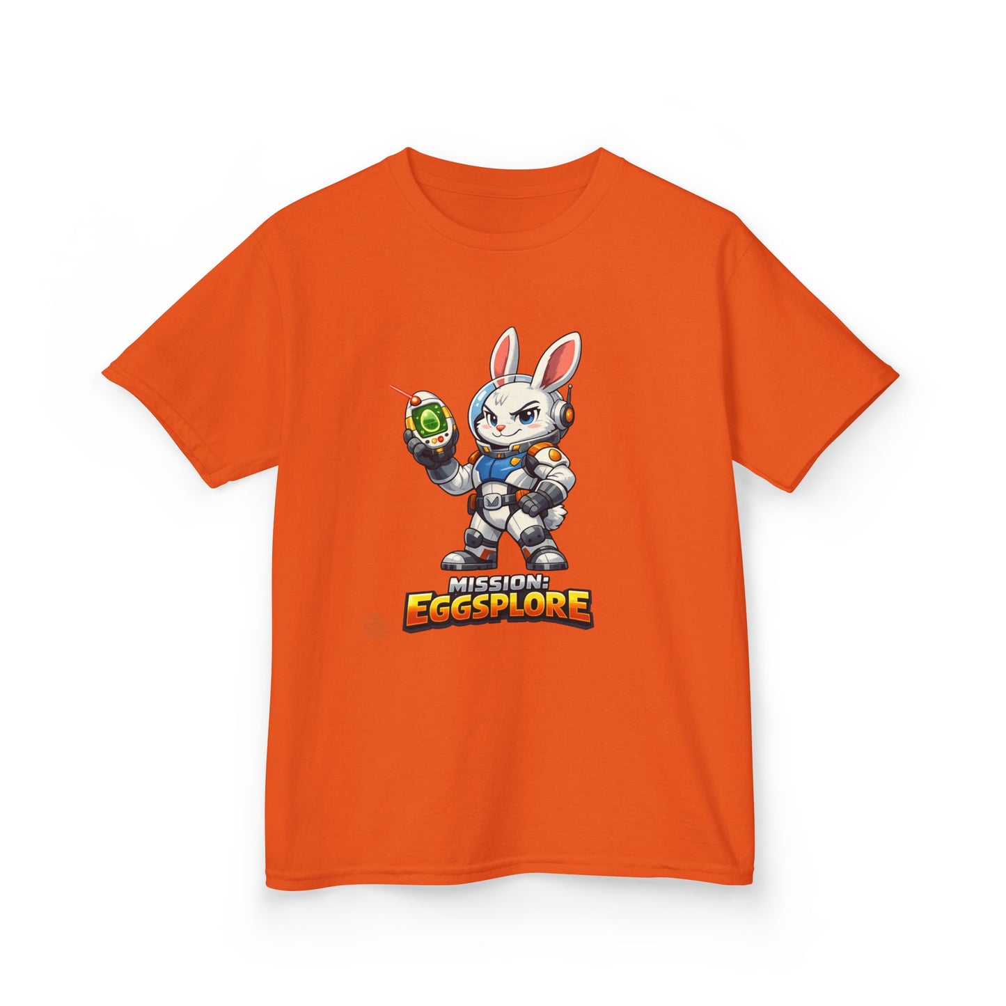 Kids Tee — 'Eggsplore' Bunny Space Explorer Graphic Shirt