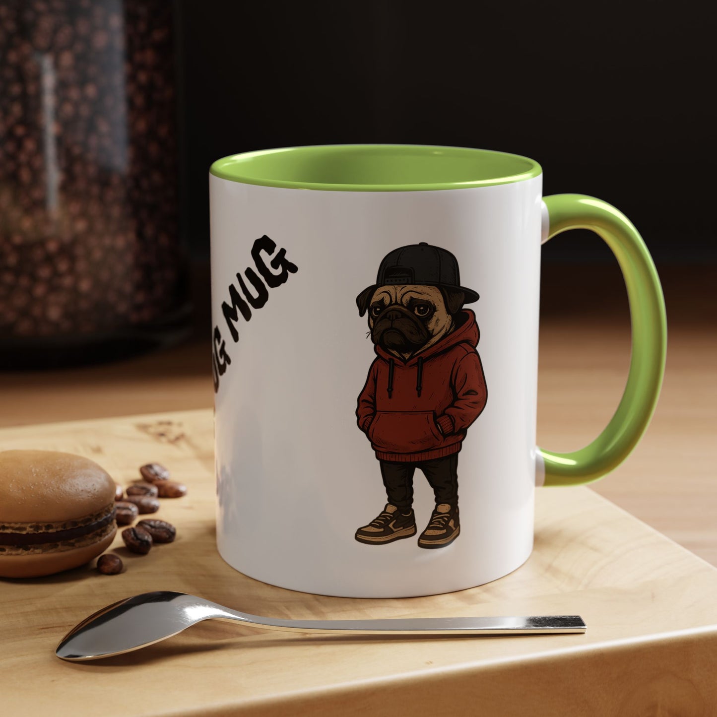 The Pug Mug Accent Coffee Mug — Cute Pug Cartoon Gift (11/15oz)