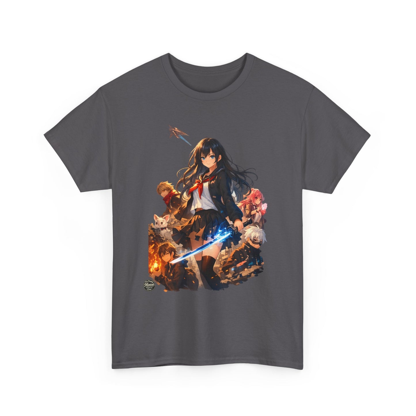 Anime Fantasy Heroine T-Shirt — Sword & Crew Art Tee #E008