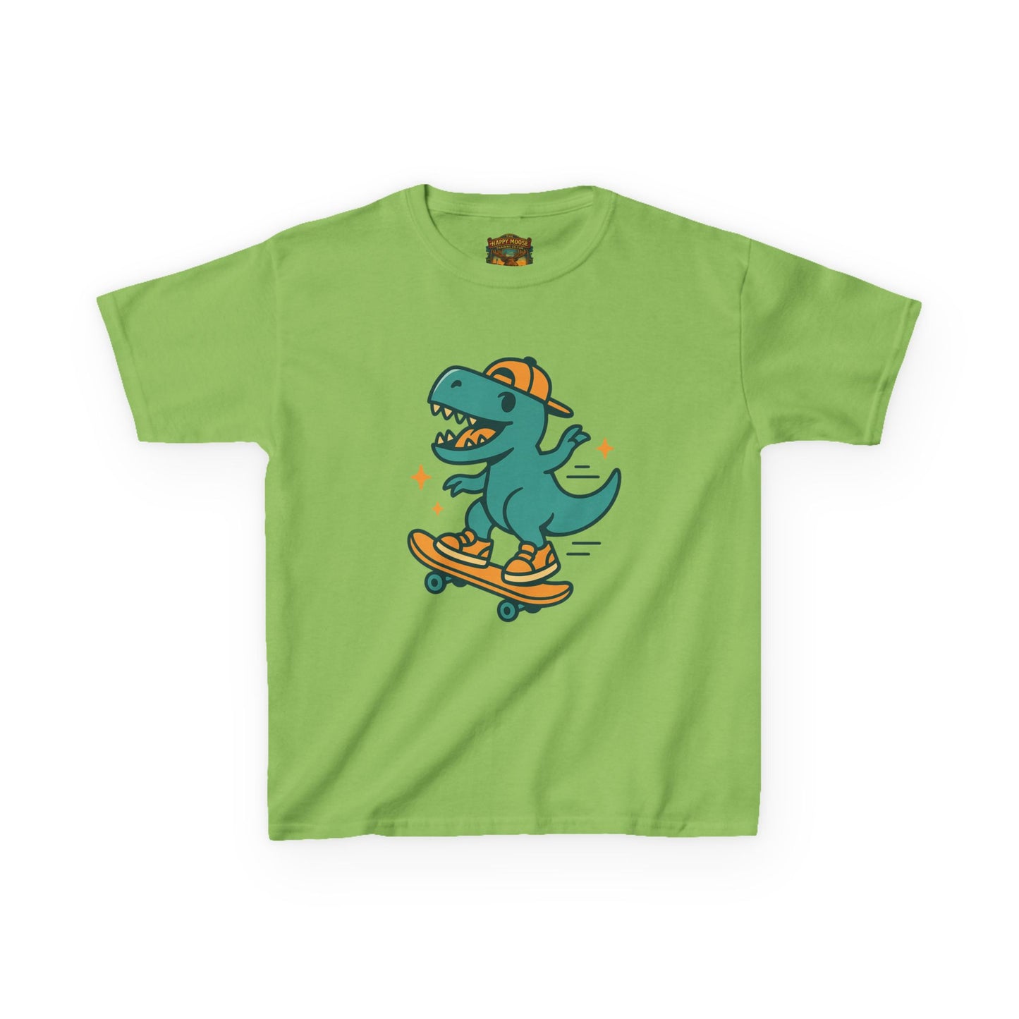 Kids Skateboarding Dino Tee — Cute Skateboard T‑Rex Graphic Shirt