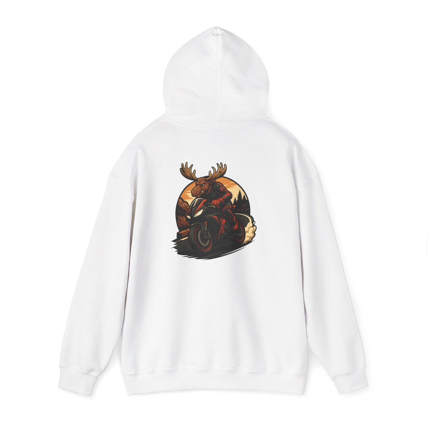 Moose Rider Hoodie — Vintage Motorcycle Graphic Sweatshirt