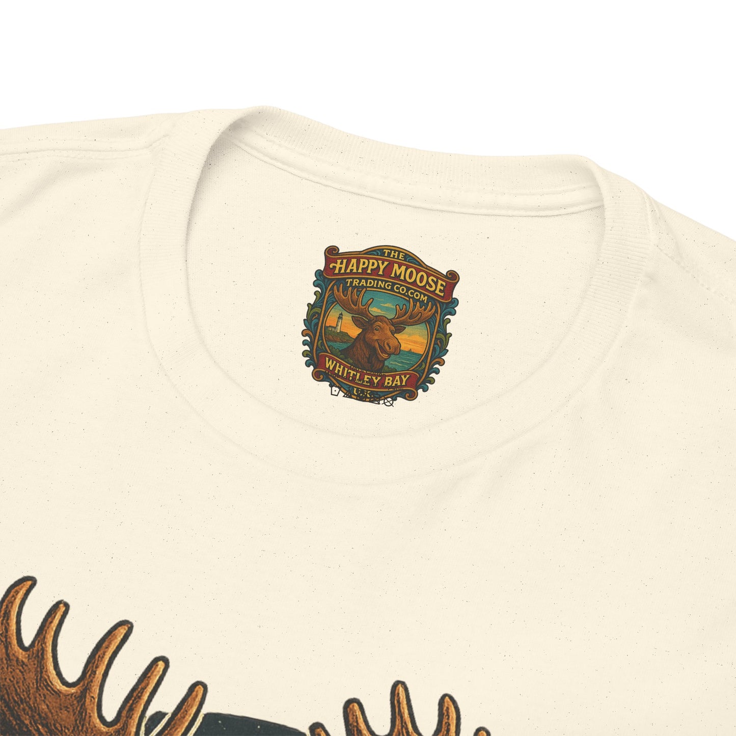 Running Moose Graphic Tee - Retro Sunset Jogging Animal Fitness Shirt