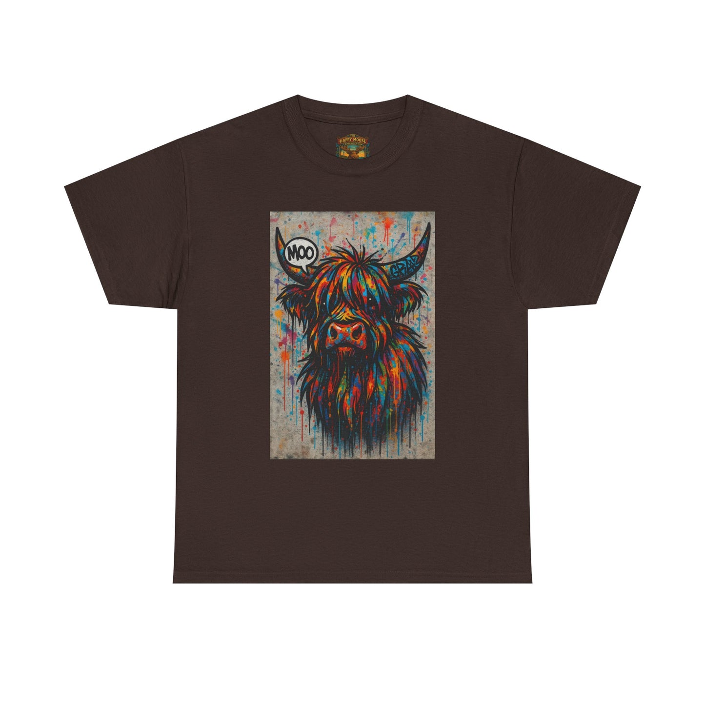 Psychedelic Highland Cow T-Shirt | Retro Rainbow Cow Art 7
