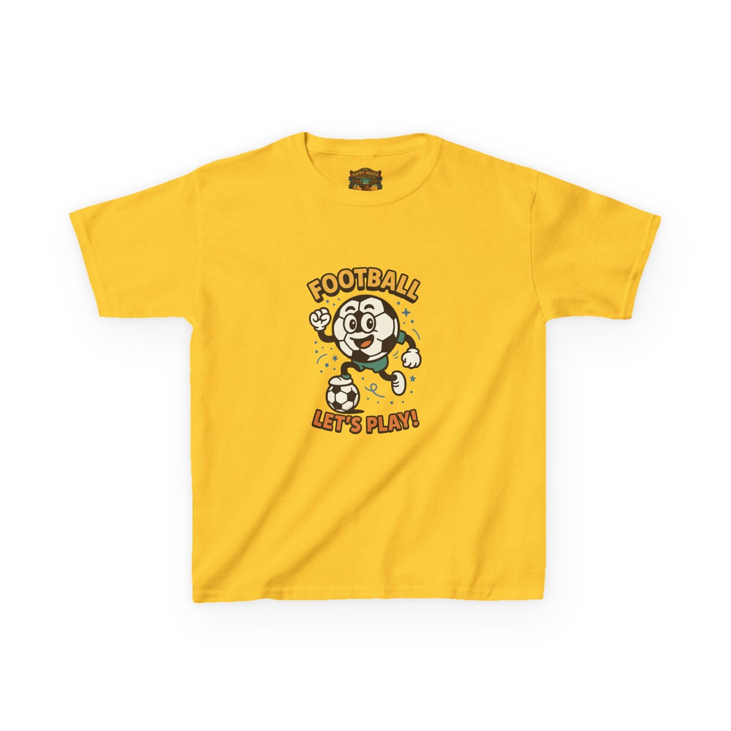 Kids Football Tee — "Football Let's Play" Retro Cartoon Soccer Shirt