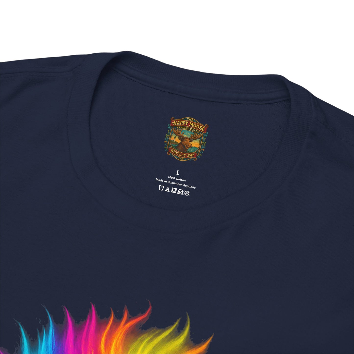Rainbow Highland Cow T-Shirt — Colourful Neon Graphic Tee