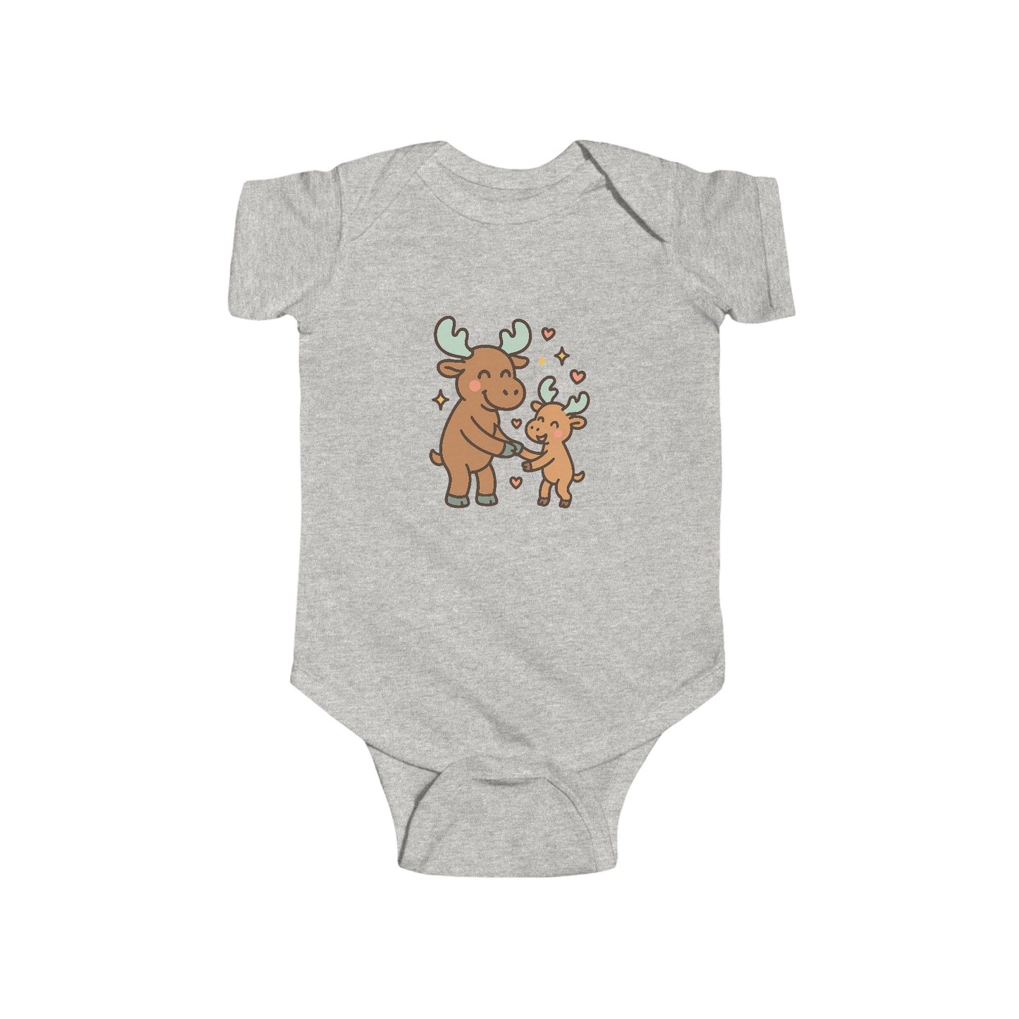 Baby Bodysuit — Cute Mama and Baby Moose Graphic, Woodland Nursery Infant One-Piece