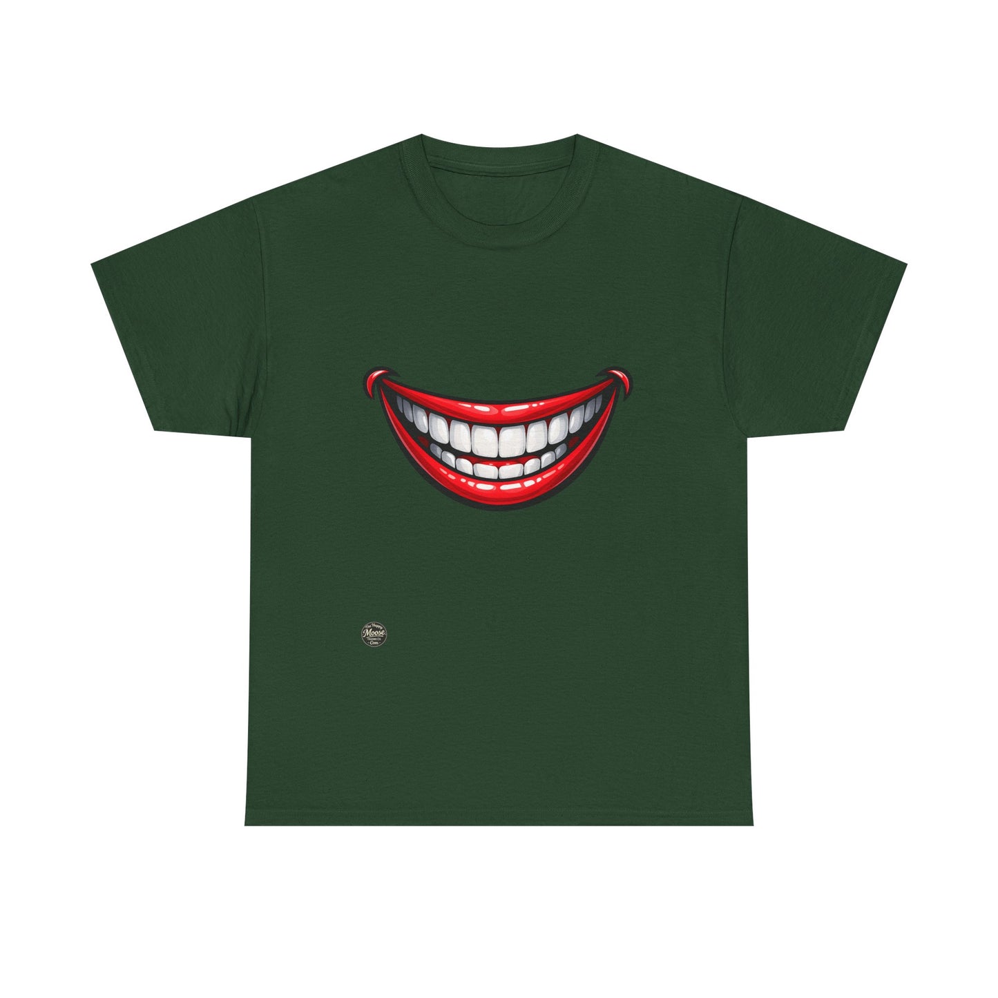 Smiling Joker Mouth Tee — Funny Red Grin Graphic T-Shirt