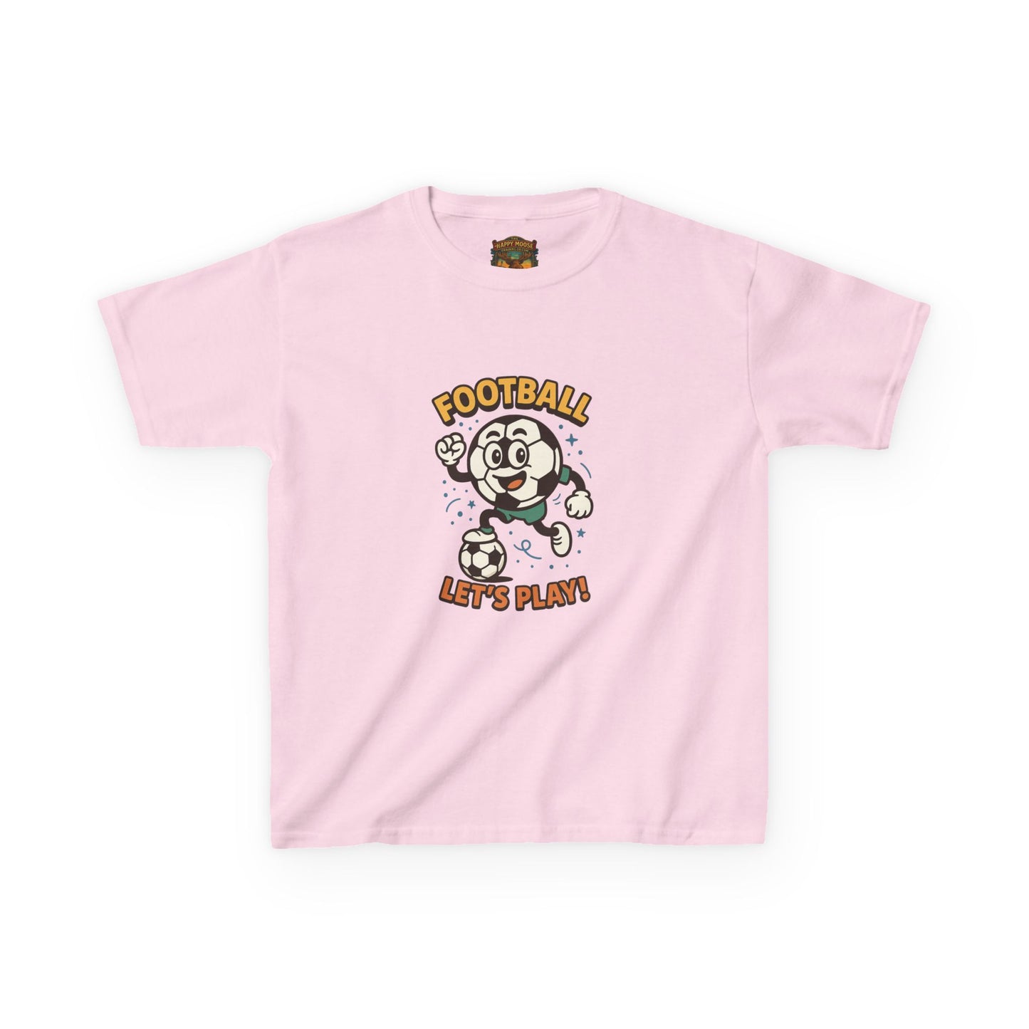 Kids Football Tee — "Football Let's Play" Retro Cartoon Soccer Shirt