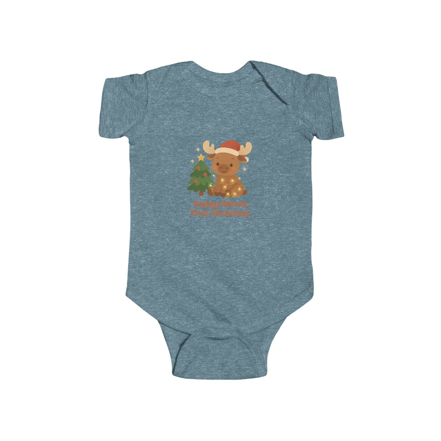 Baby Vest Infant Bodysuit — 'Happy Moose First Christmas' Holidays