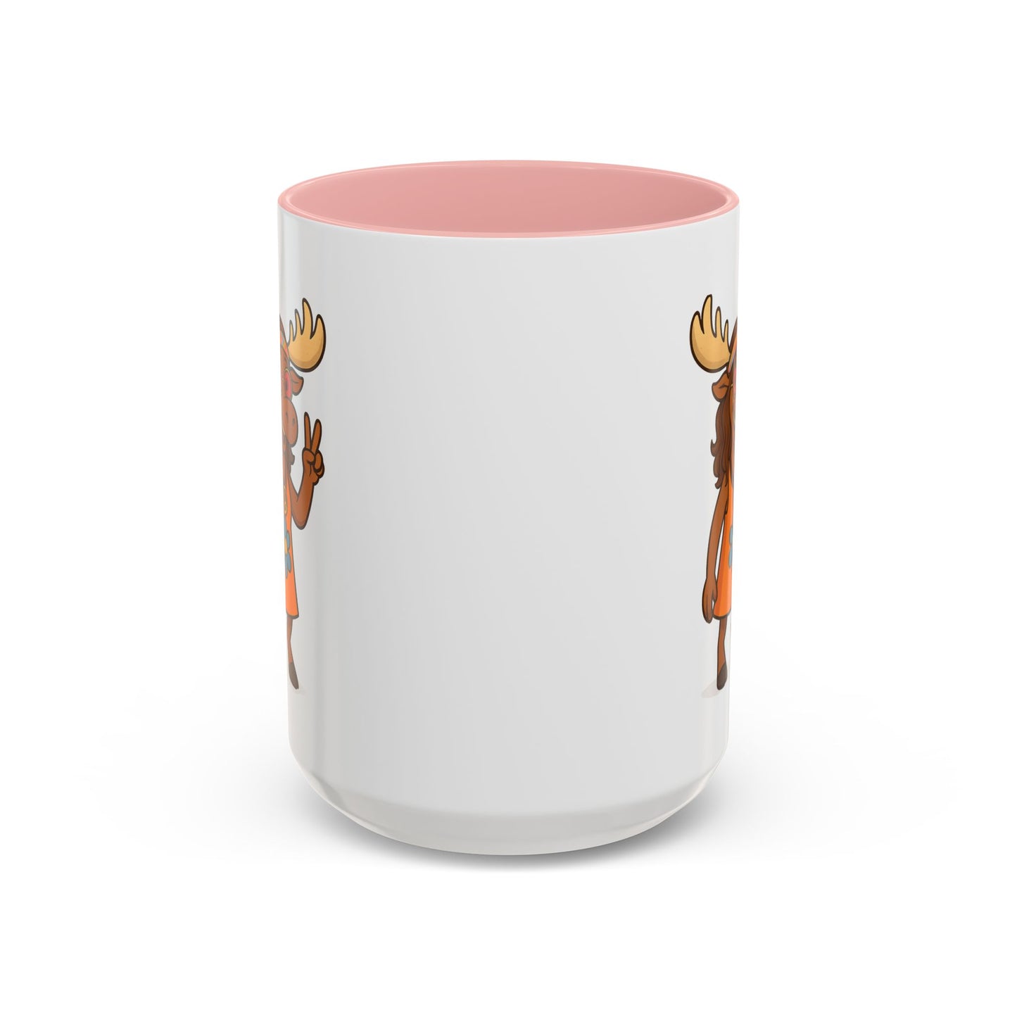 Hippie Moose Coffee Mug — Peace Sign Retro Moose Accent Mug (11/15oz)