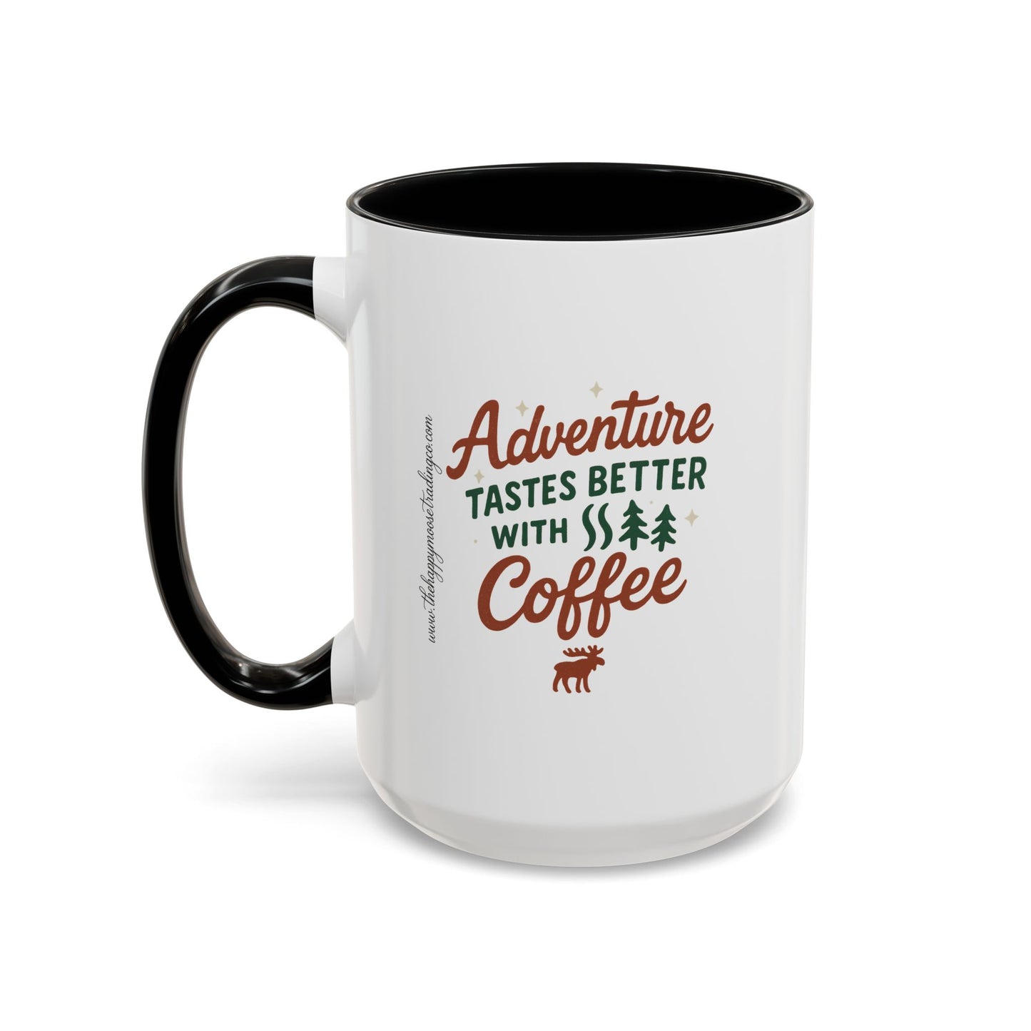 Adventure Tastes Better With Coffee Mug — "Adventure Tastes Better with Coffee" Rustic Outdoor Camper Gift (11/15oz)