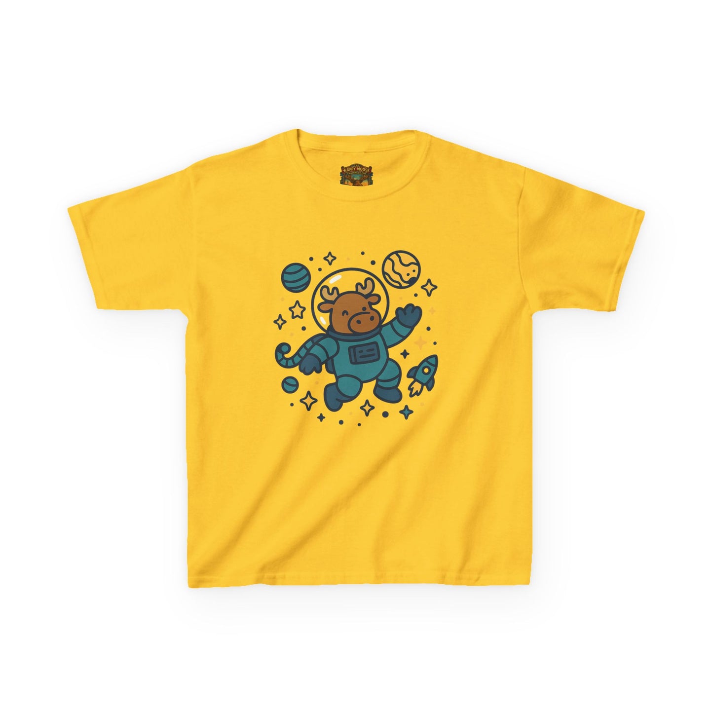 Kids Tee — Cute Astronaut Moose Space Shirt for Children