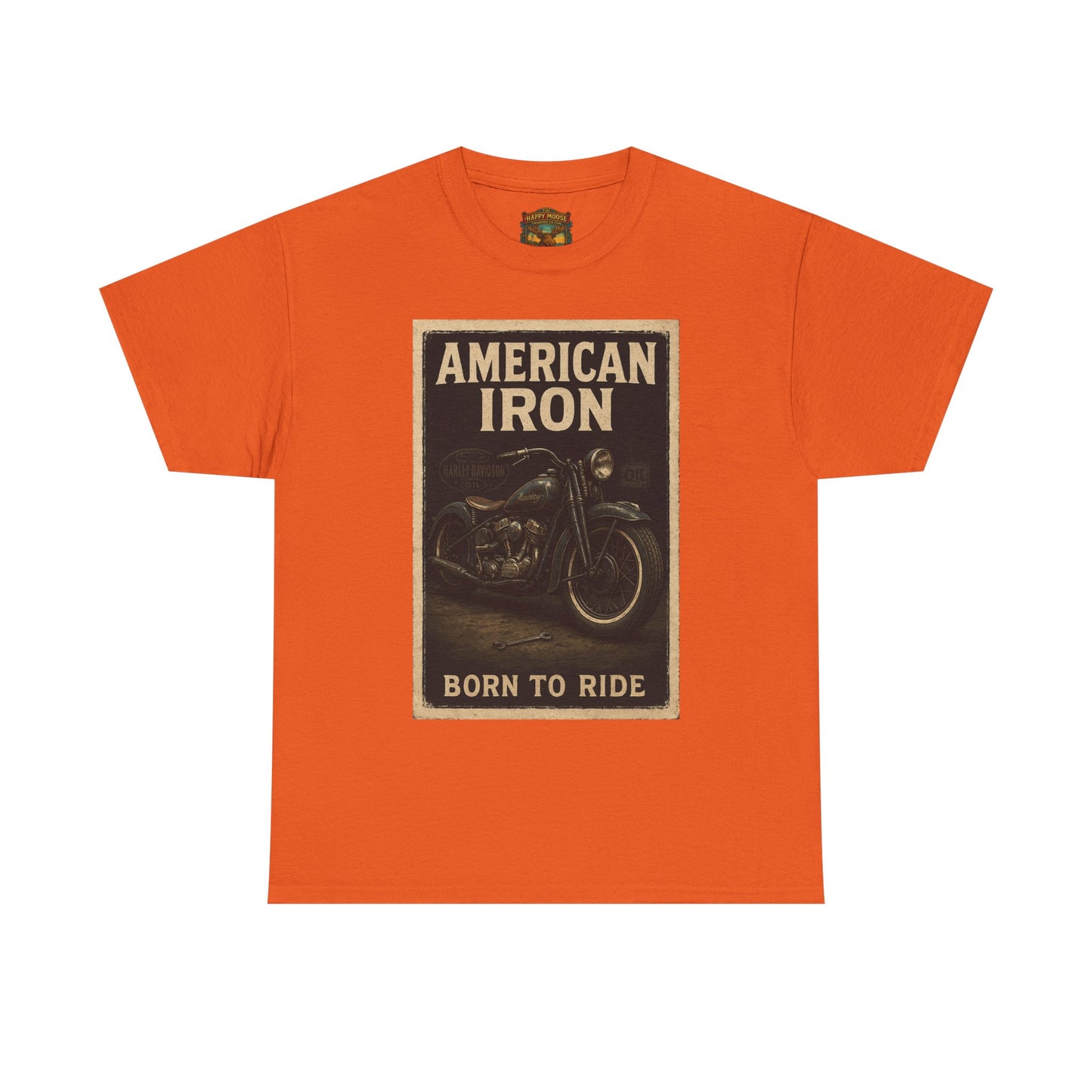 American Iron motorcycle poster Tee | Born to Ride vintage biker graphic T-Shirt