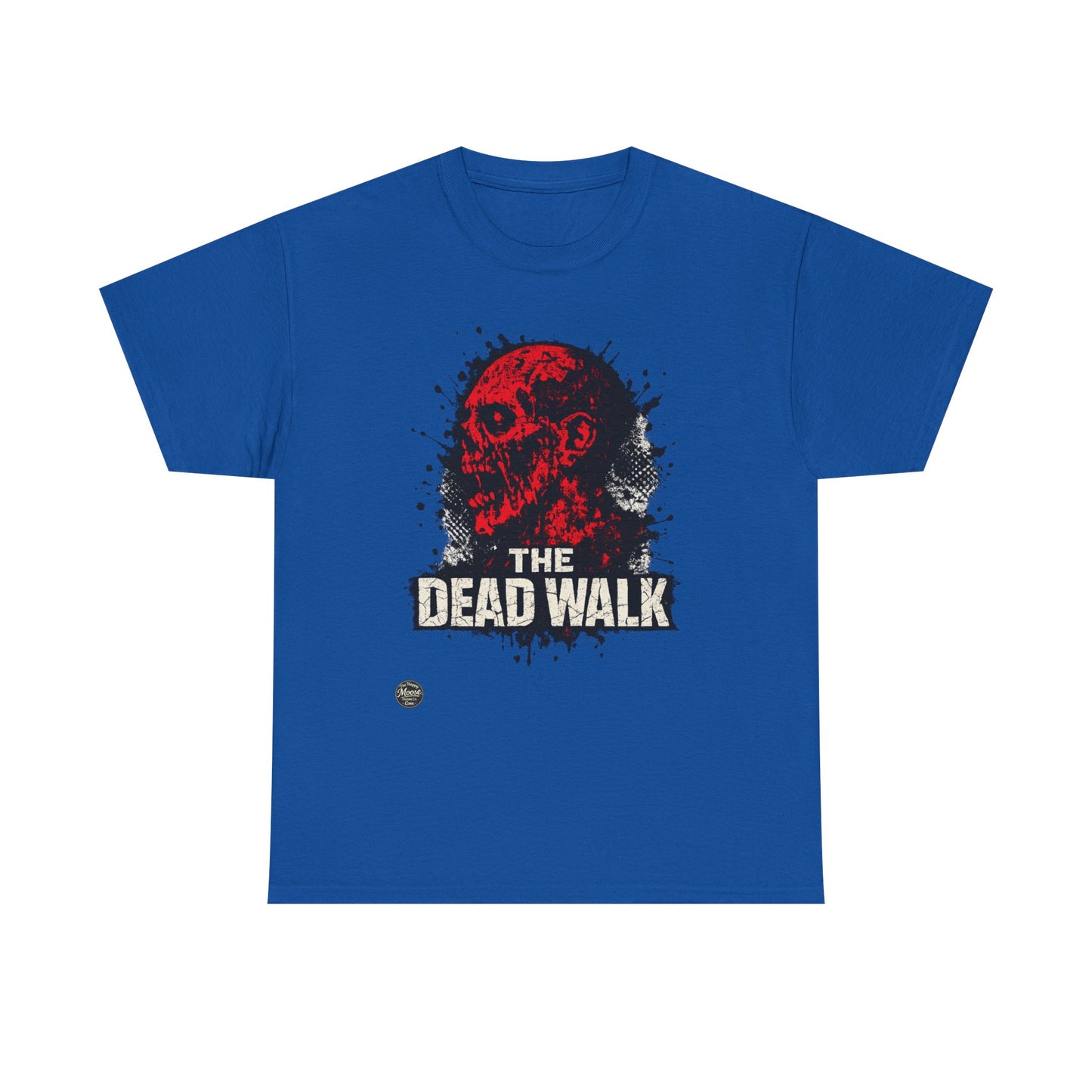 The Dead Walk Horror T-Shirt — Red Zombie Skull Graphic Tee