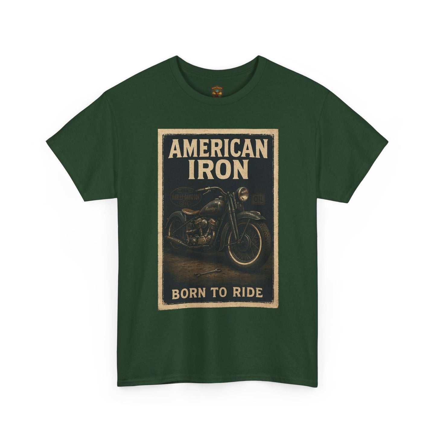 American Iron motorcycle poster Tee | Born to Ride vintage biker graphic T-Shirt