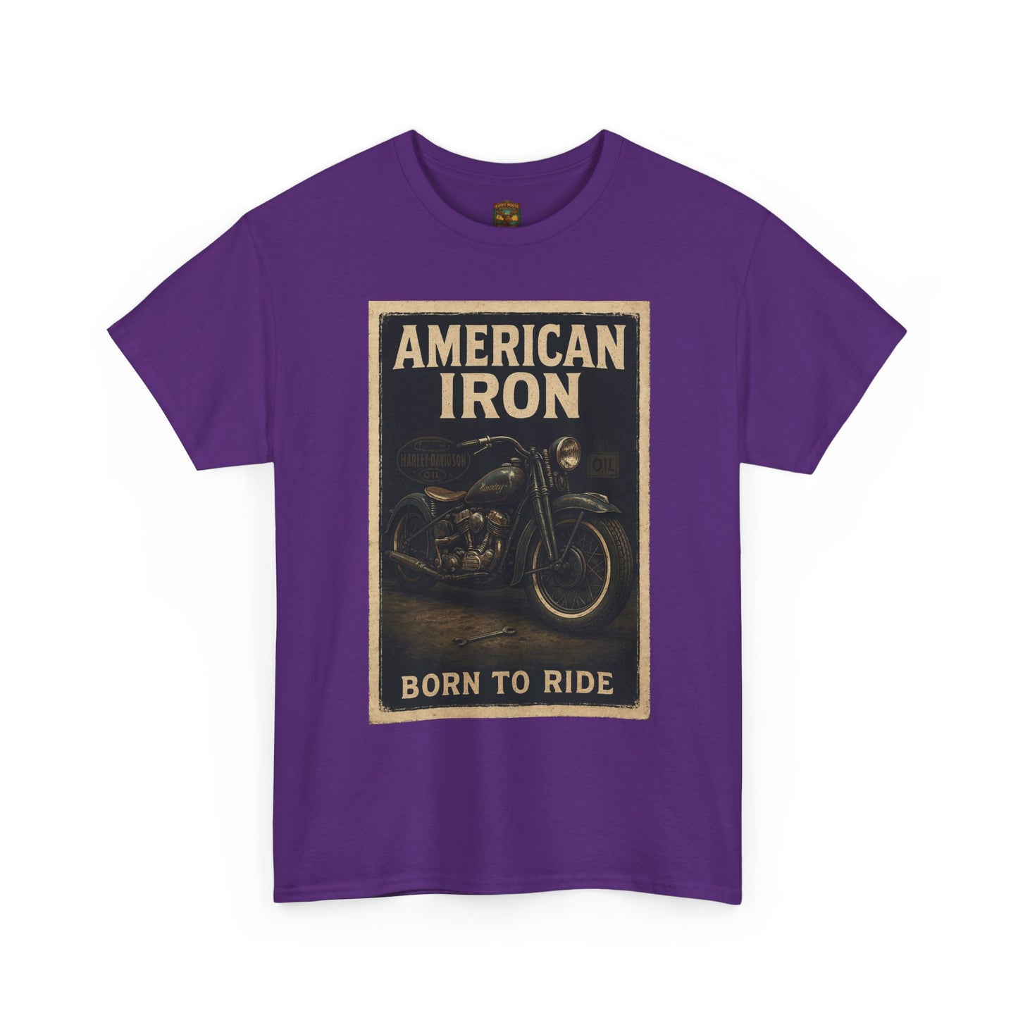 American Iron motorcycle poster Tee | Born to Ride vintage biker graphic T-Shirt