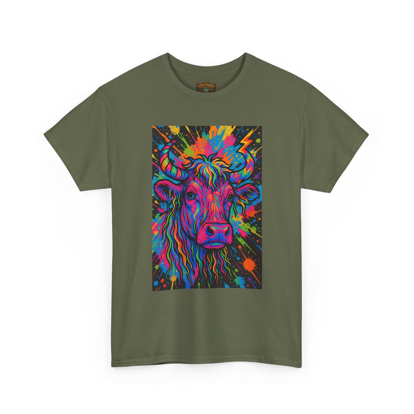 Psychedelic Highland Cow T-Shirt | Retro Rainbow Cow Art 4
