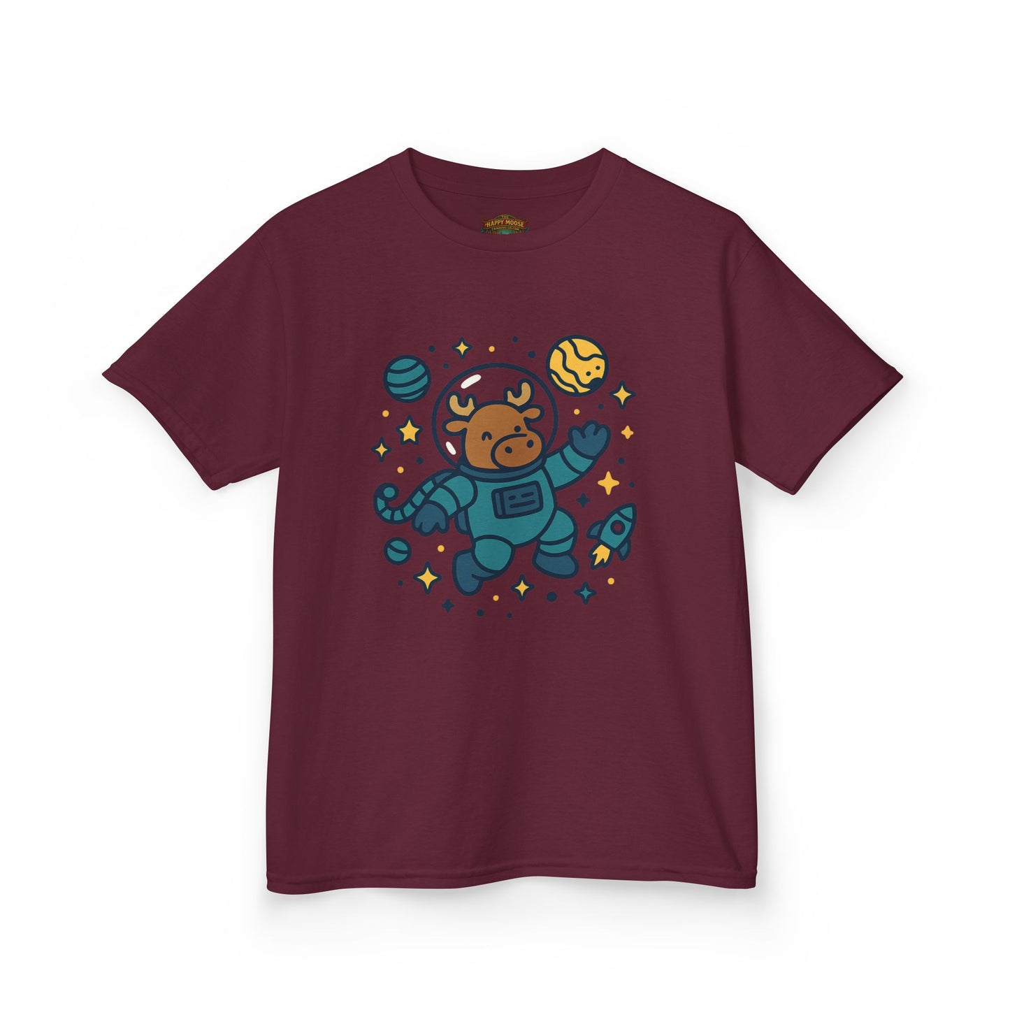 Kids Tee — Cute Astronaut Moose Space Shirt for Children