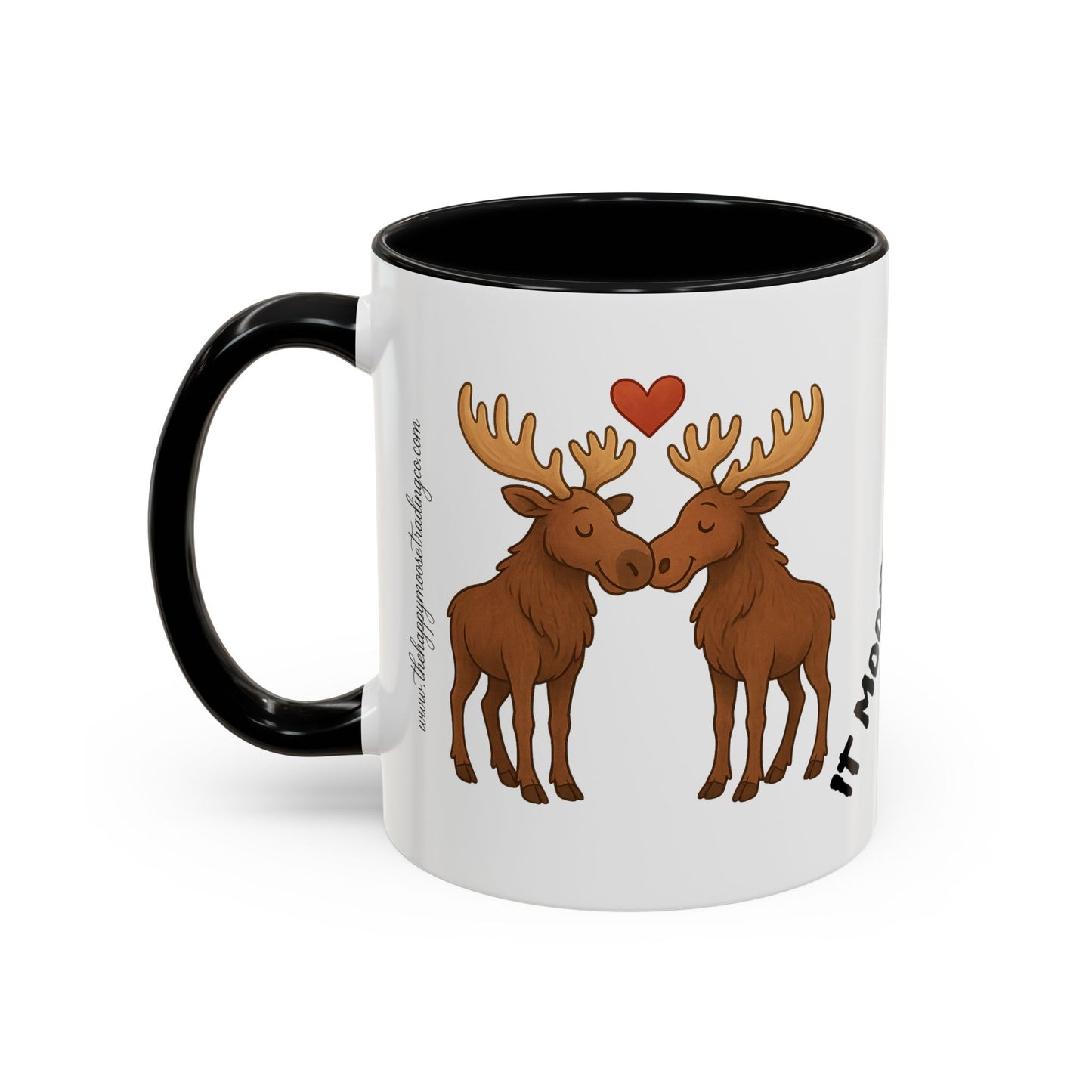 It Moose Be Love Coffee Mug — Cute Romantic Moose Couples Accent Mug (11/15oz)