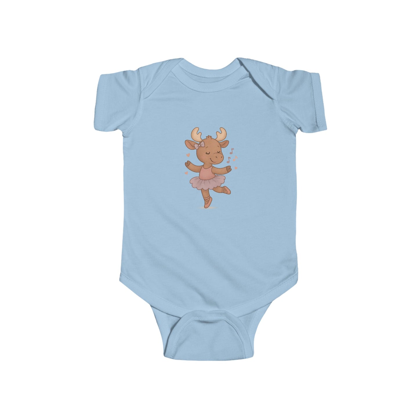 Cute Ballerina Moose Baby Bodysuit – Infant Dance Onesie, Woodland Nursery Gift