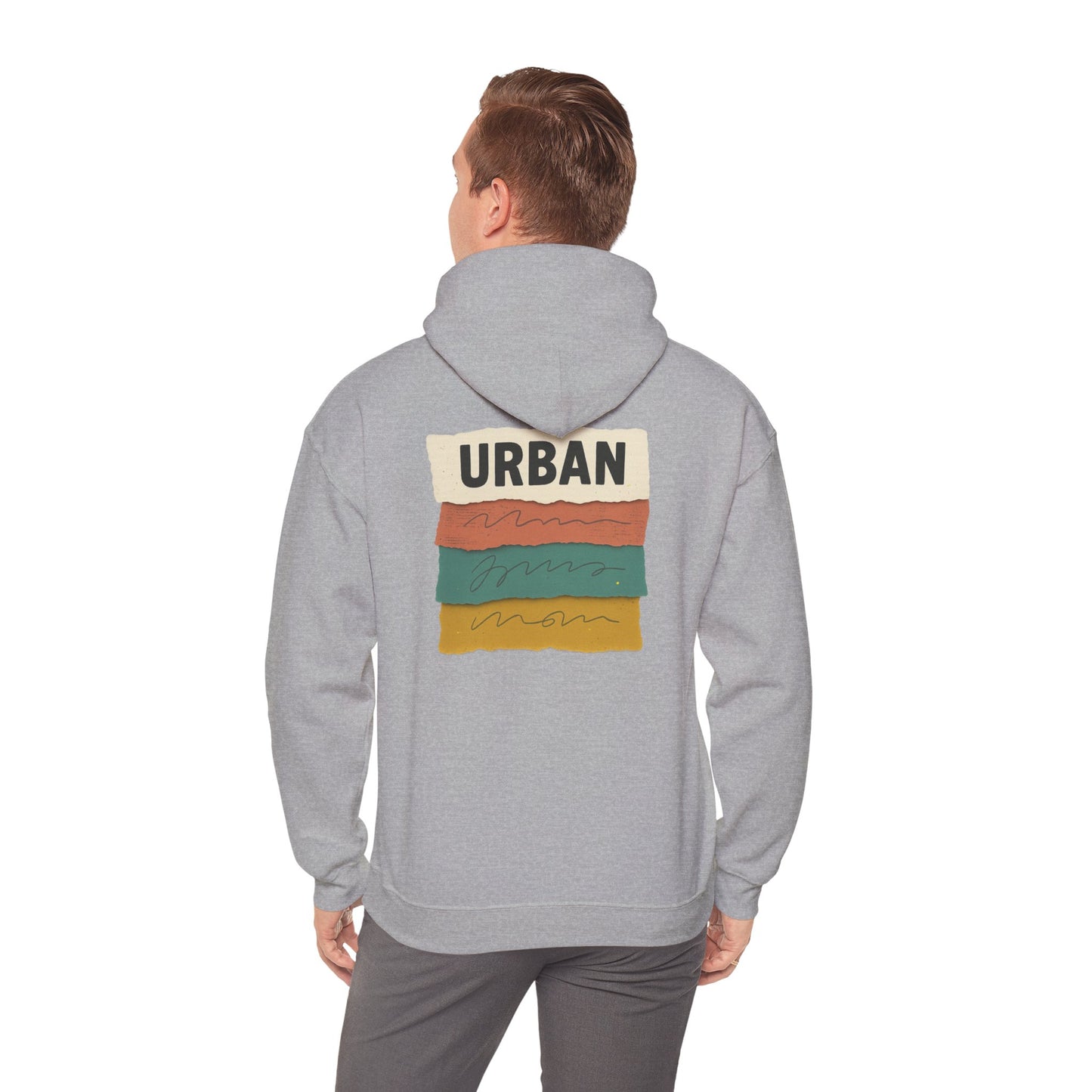 Urban Stripes Hoodie — Retro Color Block Graphic Pullover