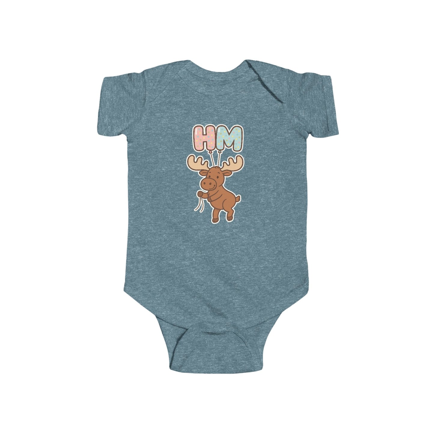 Baby Onesie with Cute Moose "HM" Graphic — Infant Bodysuit