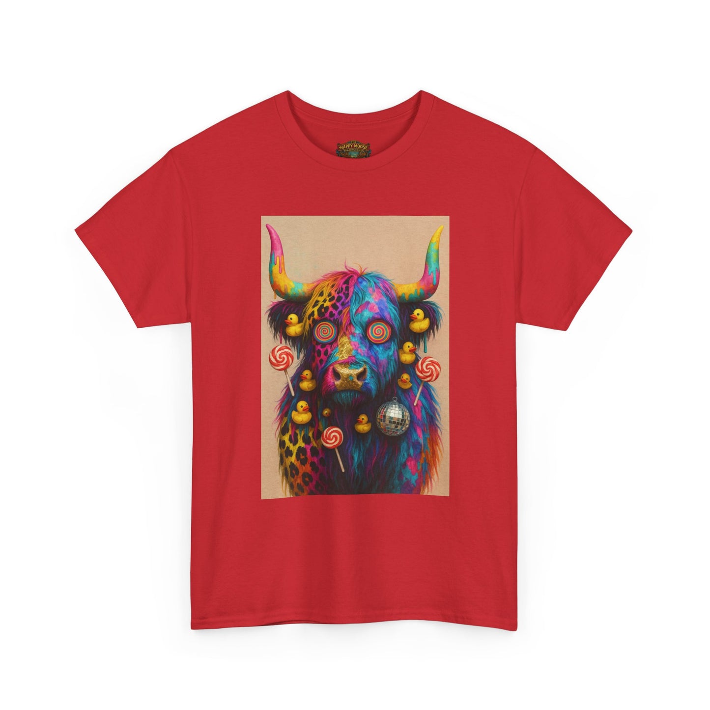 Psychedelic Highland Cow T-Shirt | Retro Rainbow Cow Art 6