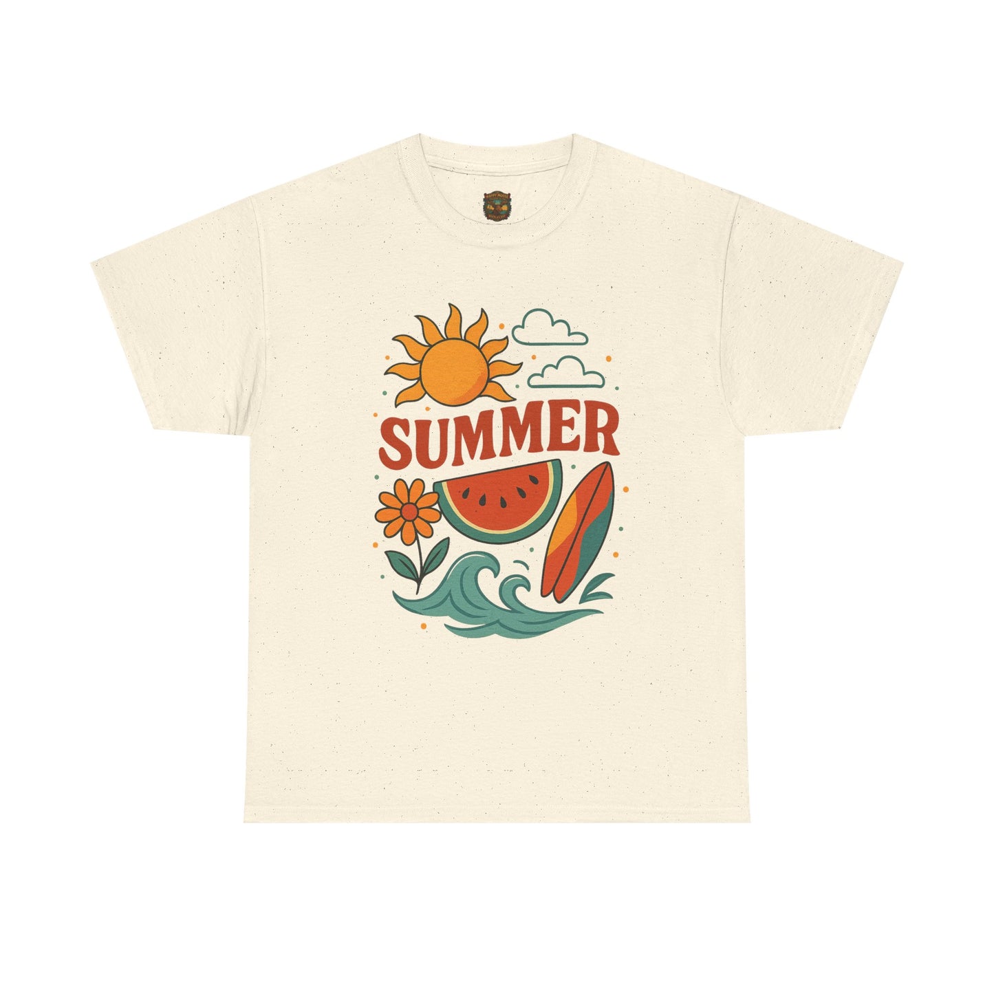 Summer Beach Tee | Surf Waves Palm Tree Graphic