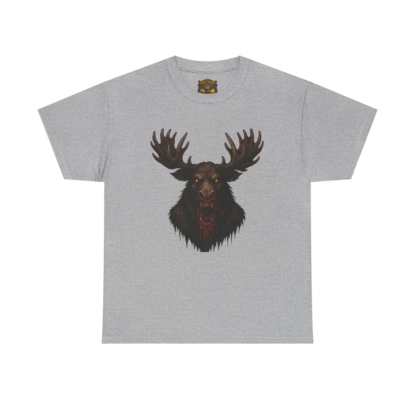 Moose Skull Graphic Tee — Dark Forest Horror Antler Shirt