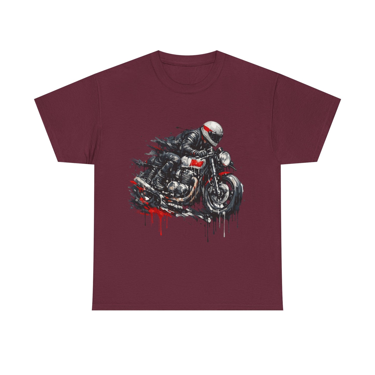 Motorcycle Racer T-Shirt Speed Rider Graphic Drip Street Art Biker Tee EBC09