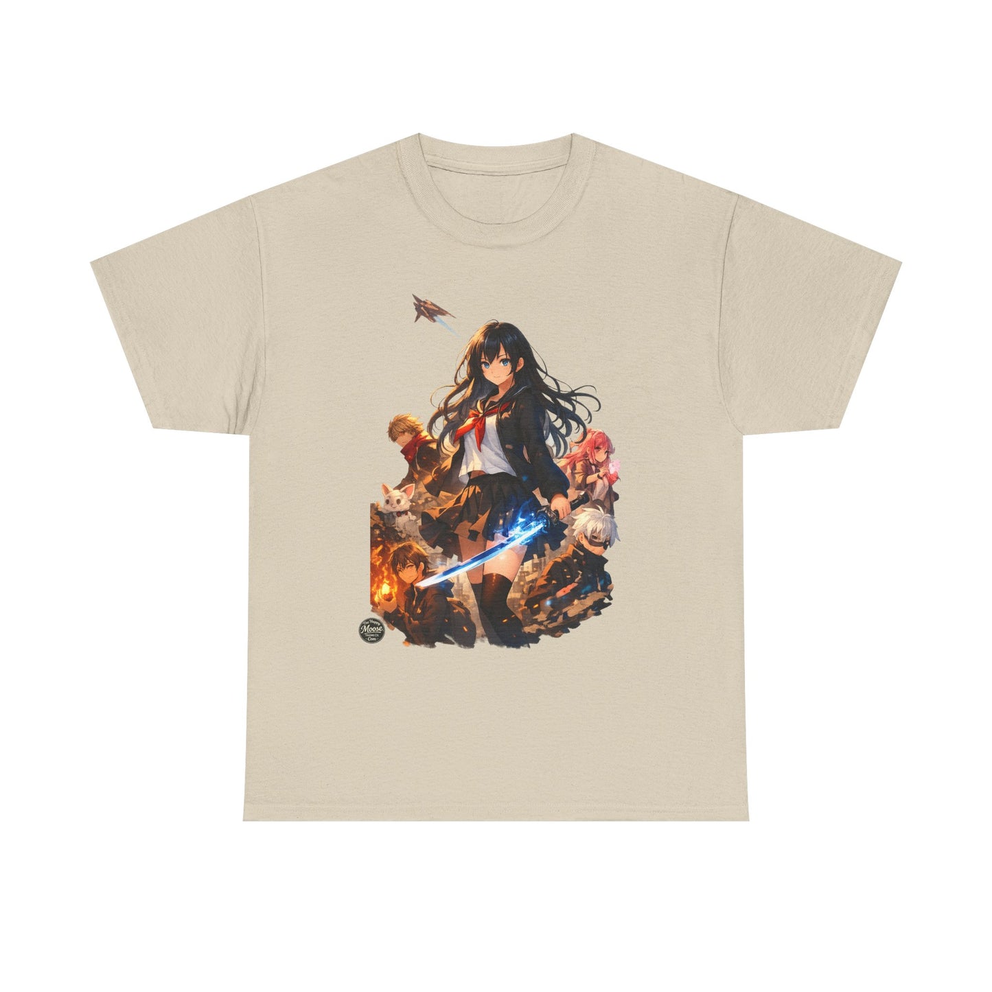 Anime Fantasy Heroine T-Shirt — Sword & Crew Art Tee #E008