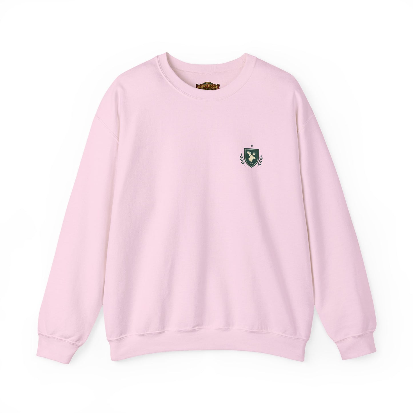 Embroidered Crest Crewneck Sweatshirt — Minimal Vintage Shield Logo