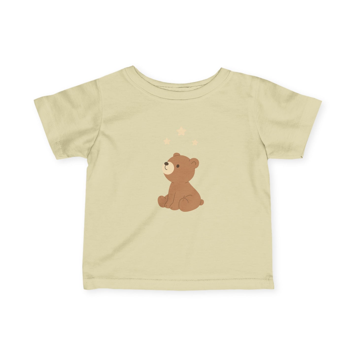 Infant Tee — Cute Sitting Teddy Bear with Stars Baby Shirt
