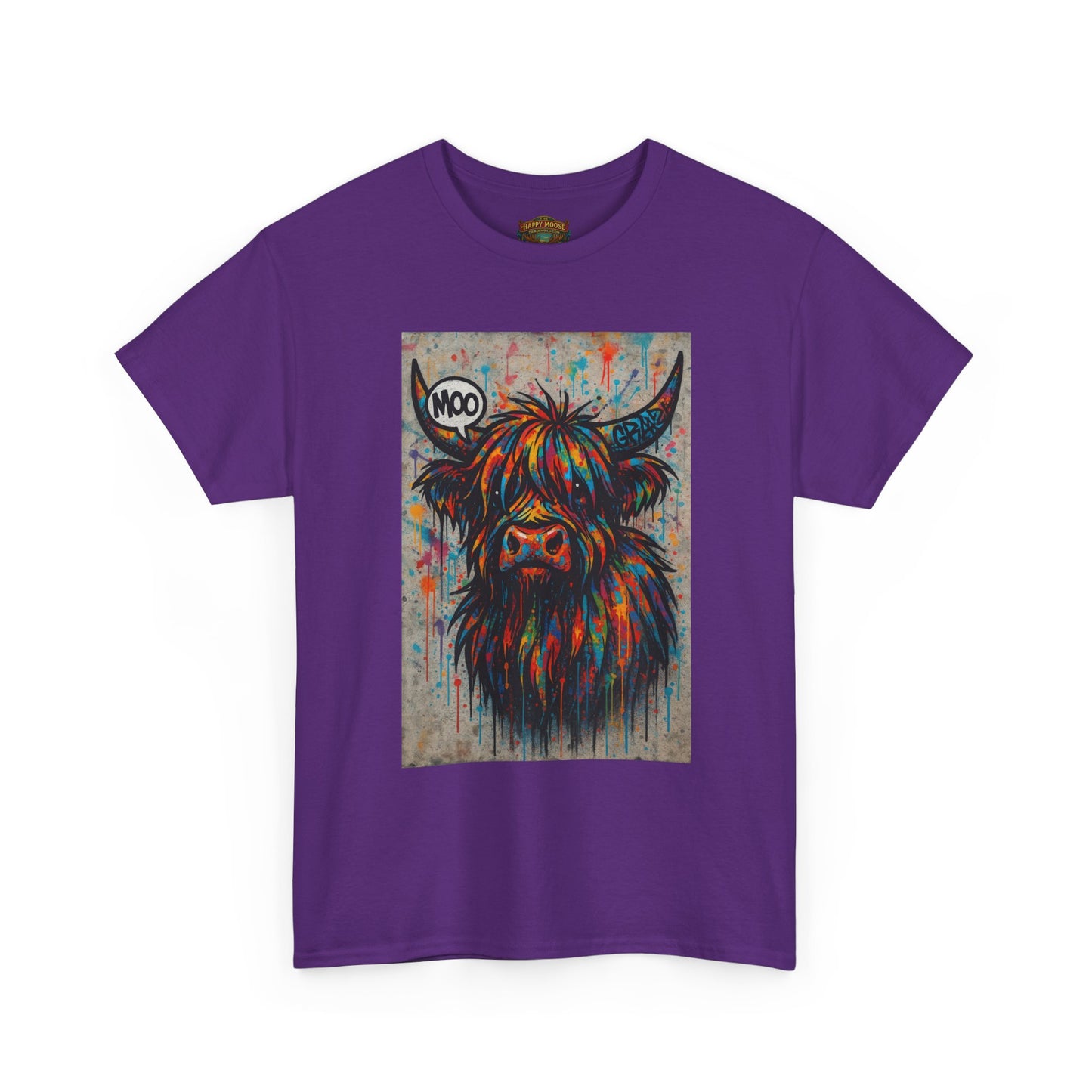 Psychedelic Highland Cow T-Shirt | Retro Rainbow Cow Art 7